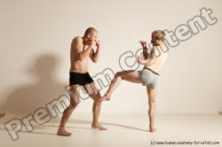 Underwear Martial art Man - Man White Moving poses Athletic Short Blond Dynamic poses Academic